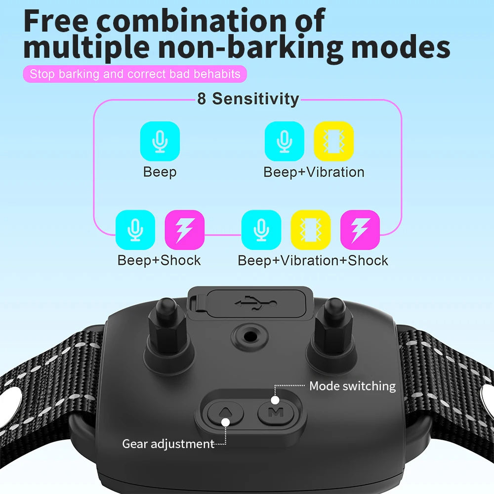 Smart Automatic Anti Barking Dog Collar Rechargeable Bark Stopper Stop Barking HD Digital Display IP67 Waterproof Collar For Dogs Pet Products Smart Automatic Anti Barking Dog Collar Rechargeable Bark Stopper Stop Barking HD Digital Display IP67 Waterproof Collar For Dogs Pet Products